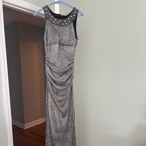 Silver Sparkle Floor Length Dress
